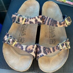New Birkenstock leopard/cheetah Tahiti glitter sandal size 38 W-7M-5
